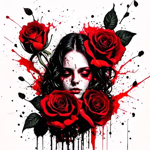 Coverup Gothic Themed Tattoo Incorporating Roses