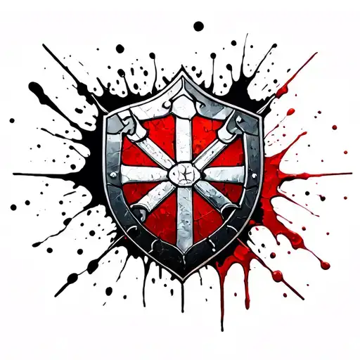 Stained Glass Templar Shield