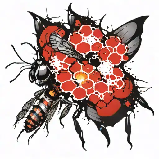 Bee And Honeycomb