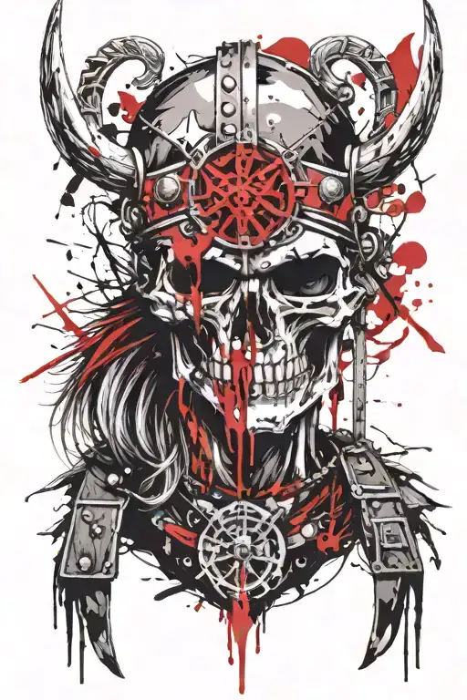 Skull And Viking Warrior