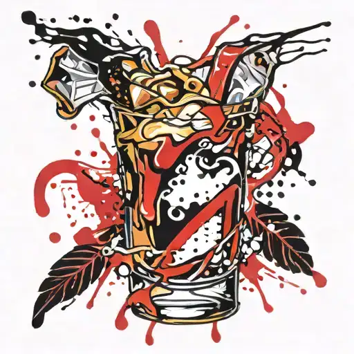 White Russian Cocktail Glass Overflowing