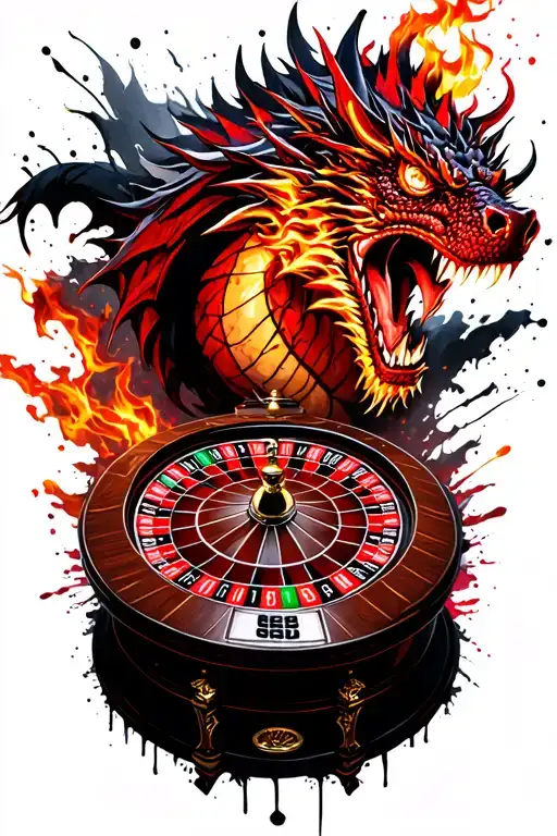 Roulette Table With Dragon Breathing Fire