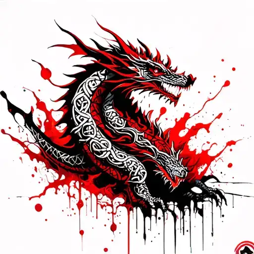 Right Arm Sleeve Celtic Dragon Wrapped