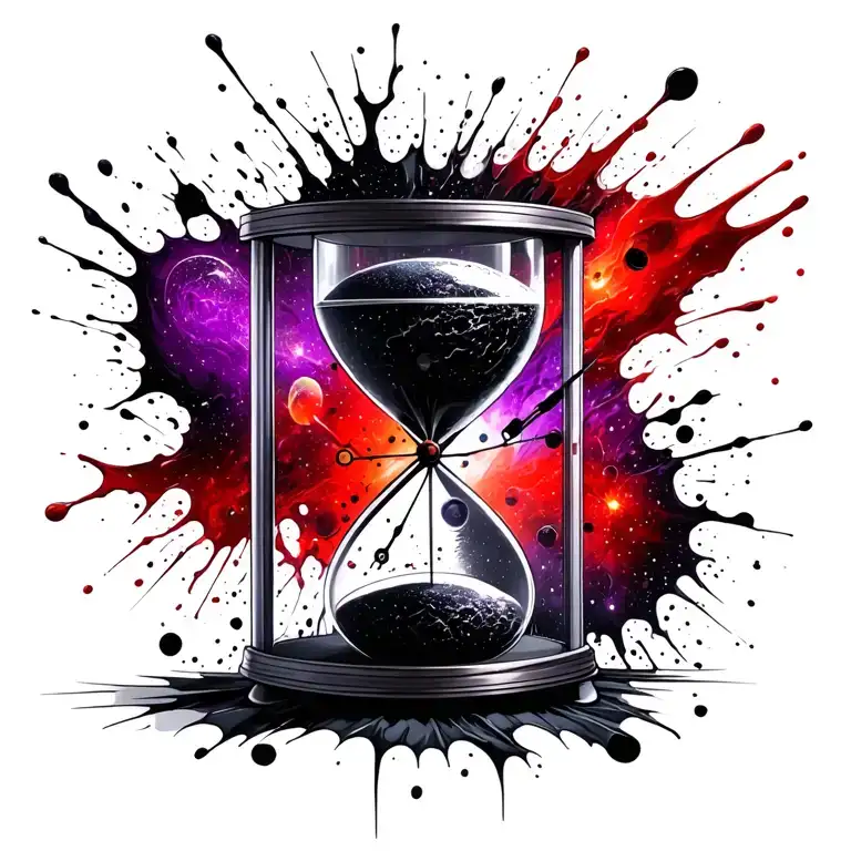 A Cosmic Sandclock Made Of Black Holes Top Side Purple Bottom Side Grey