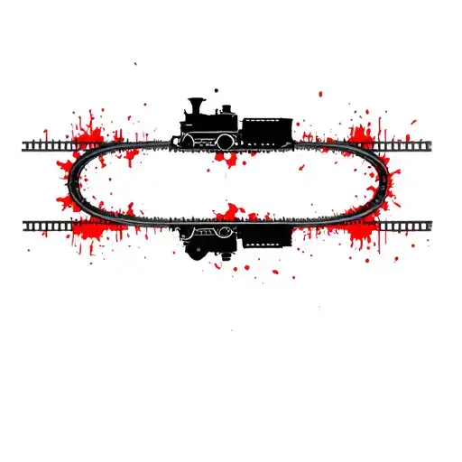 Steam Train Going On Tracks Fading