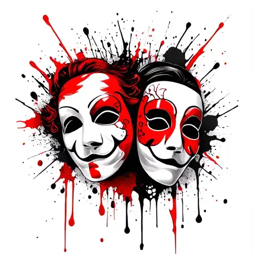 Two Theatre Masks Tragedy And Comedy
