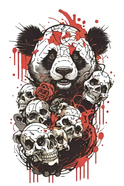 Panda With Thirteen Skulls