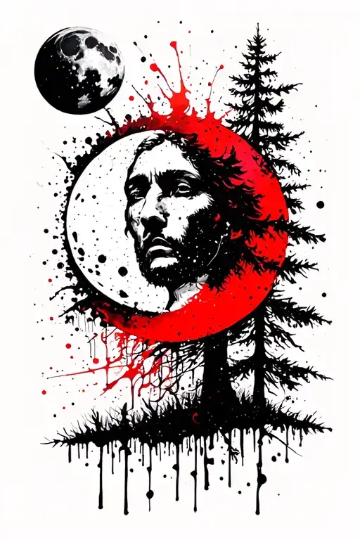 Putdoor Alpine Trees Hippie Boho Cresent Moon