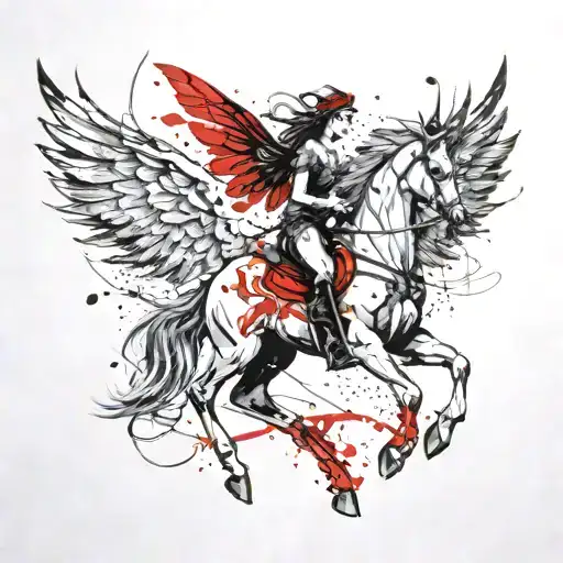 Fairy Riding A Pegasus Horse