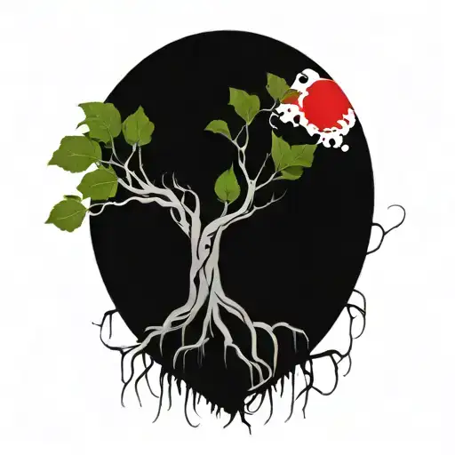 Half Sleeve Morton Bay Fig Tree With Roots