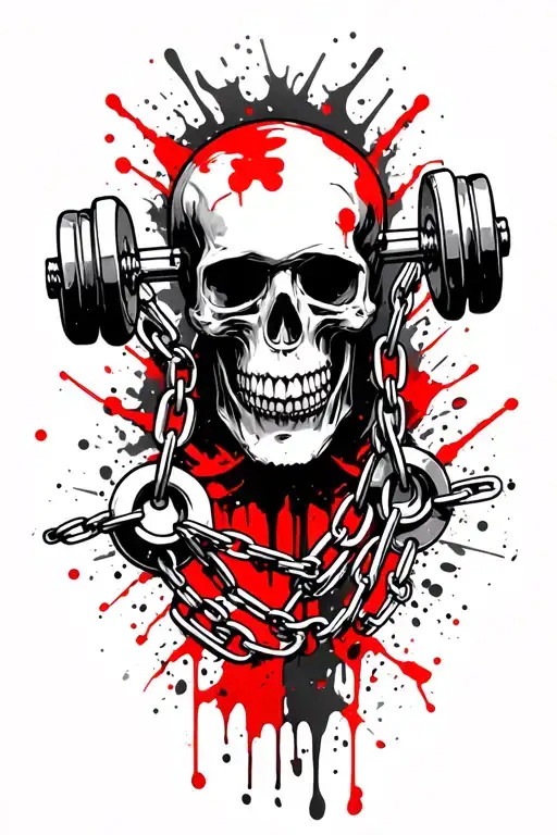 Dumbbells And Chains And Skull