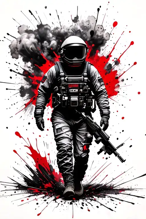 Eod Operator Med Eng Suit Walking From Explosion