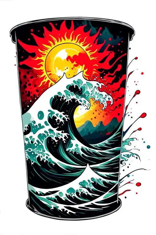 Tribal Sun And Wave Inside