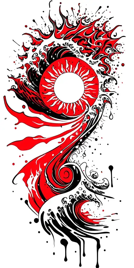 Tribal Sun And Wave Inside