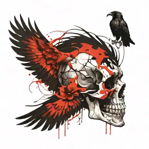 Skull And Crow