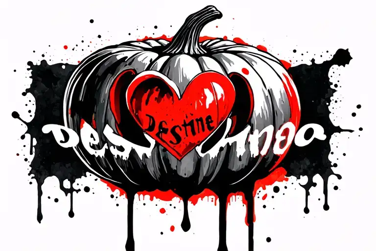 Pumpkin With Heart With The Name Destinee
