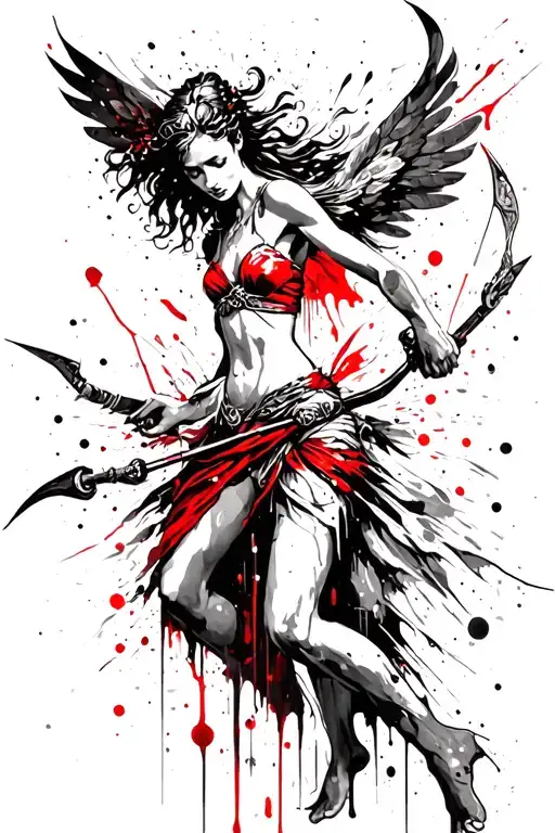 Greek Goddess Artemis Shooting An Arrow