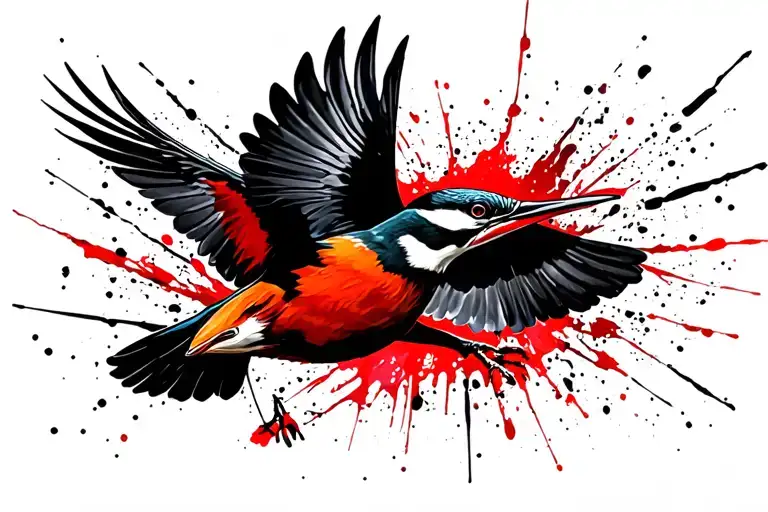 King Fisher Bird Flying