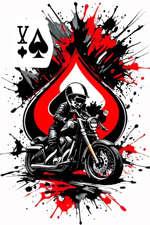 Ace Of Spades And Motorcycle
