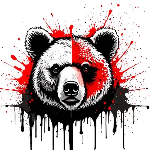 Bear Half Face One Eye