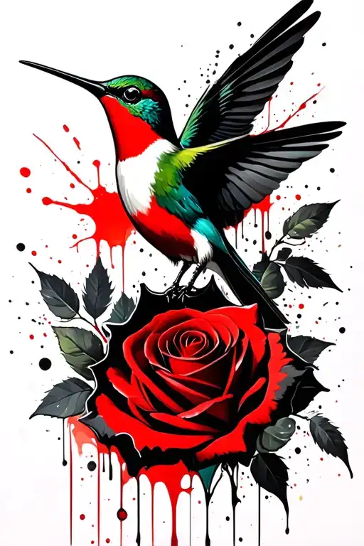 A Colibri Leaving A Rose