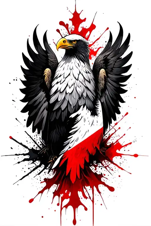 Polish Eagle Wrapped In The Polish Flag Intertwined