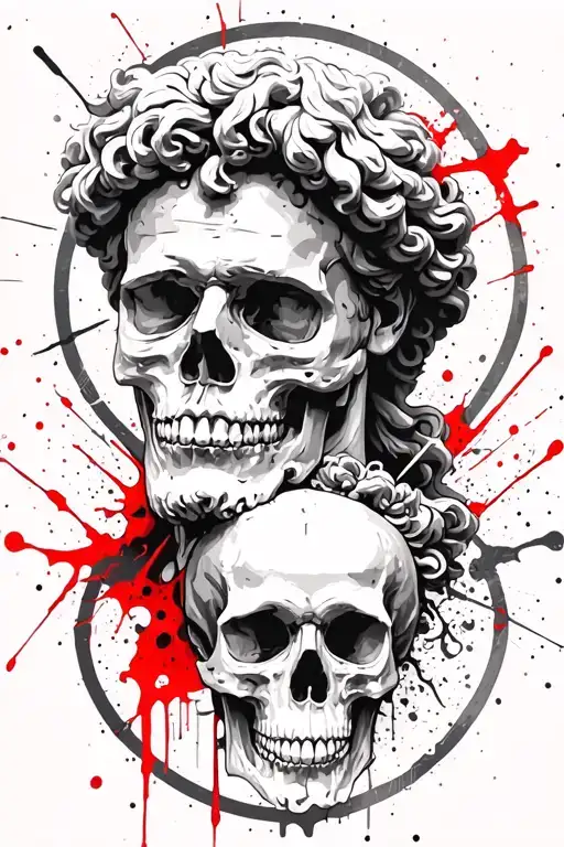 Marcus Aurelius And Skull Surrounded