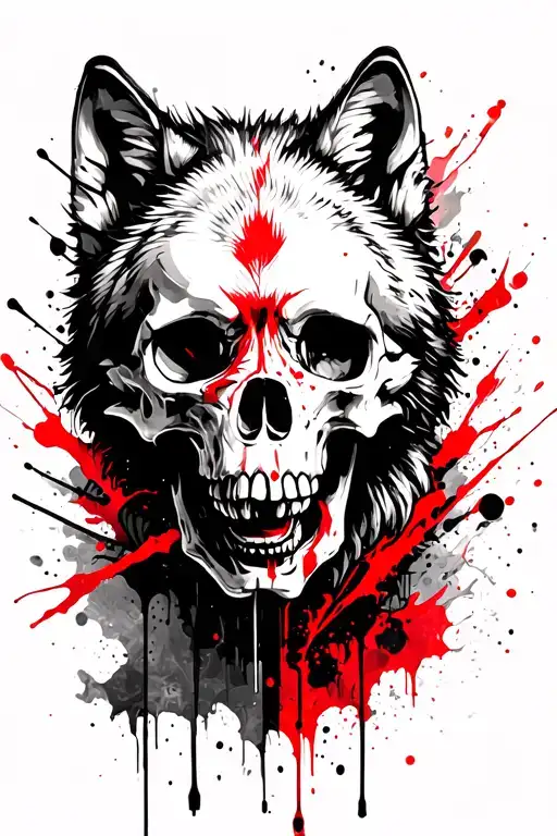 Skull And Wolves