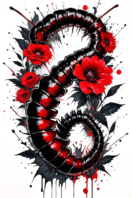 Tokyo Ghoul Centipede And Flowers Intertwined