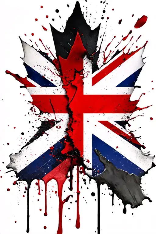 Canada And Uk Flag Merged