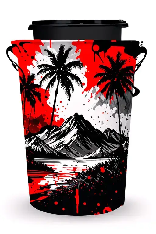 Mountains And Palm Trees Looking Through Lens