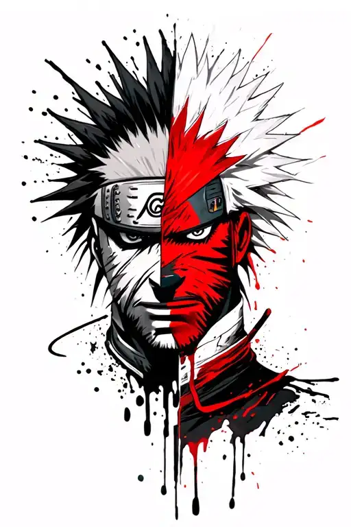 Half Naroto Half Jiraiya Face Joined Together Both In Sage Mode With Epic Naruto Them Background