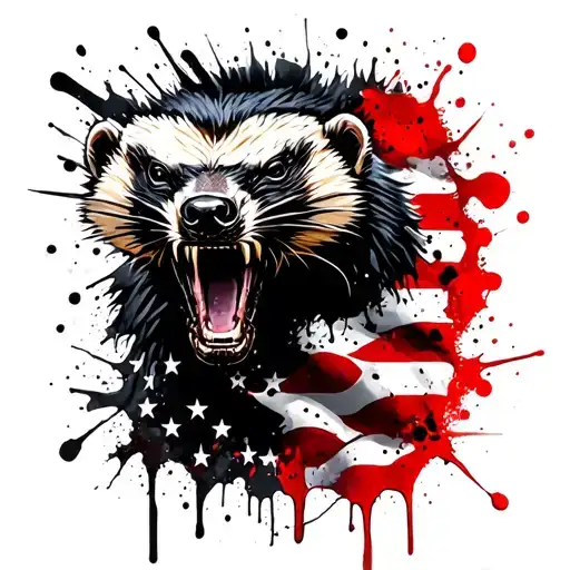 Amerian Flag Honey Badger