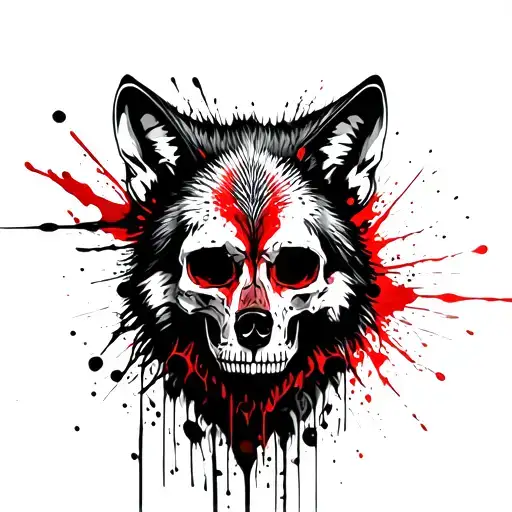 African Wolf And Skull