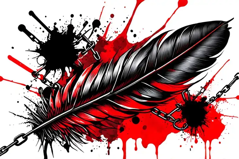 Feather And Chain Intertwined