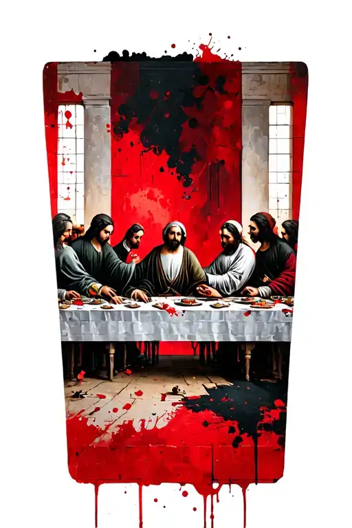 Last Supper Table Detailed Just How It Is In The Painting On The Fore Arm Horizontal