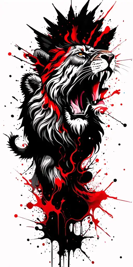 Angel And Lion Roaring