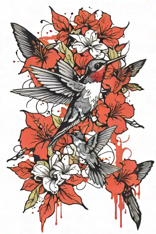 Hummingbird Flowers Wrapping