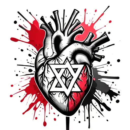 Anatomical Heart With A Mark In The Form Of The Star Of David