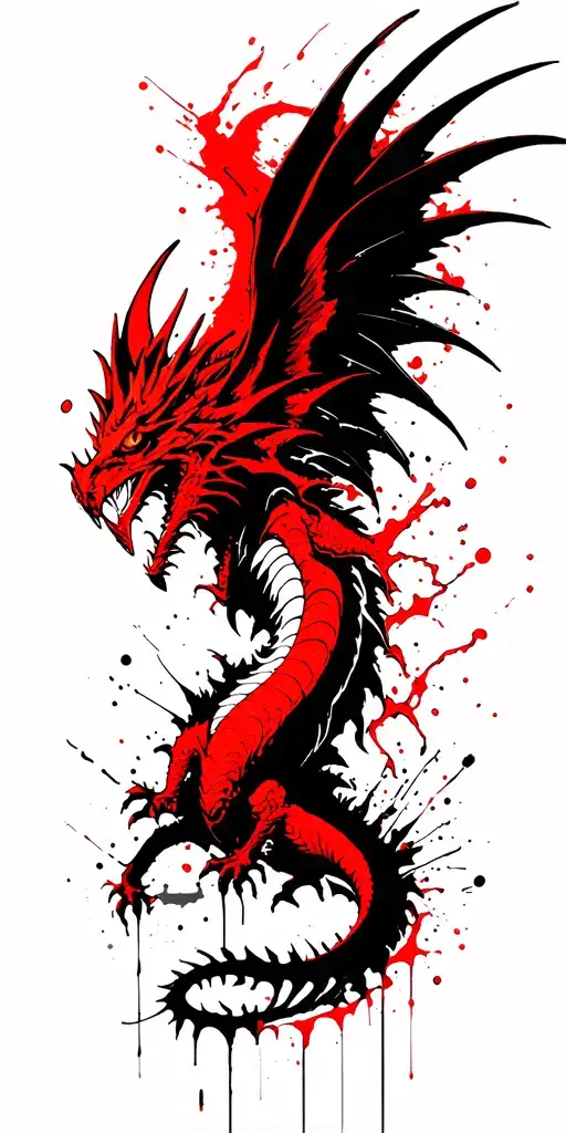 Winged Dragon Emerging From Skin Opening