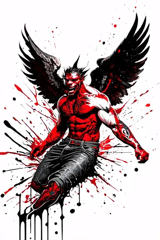 Muscular Demon Rising With Angel Face