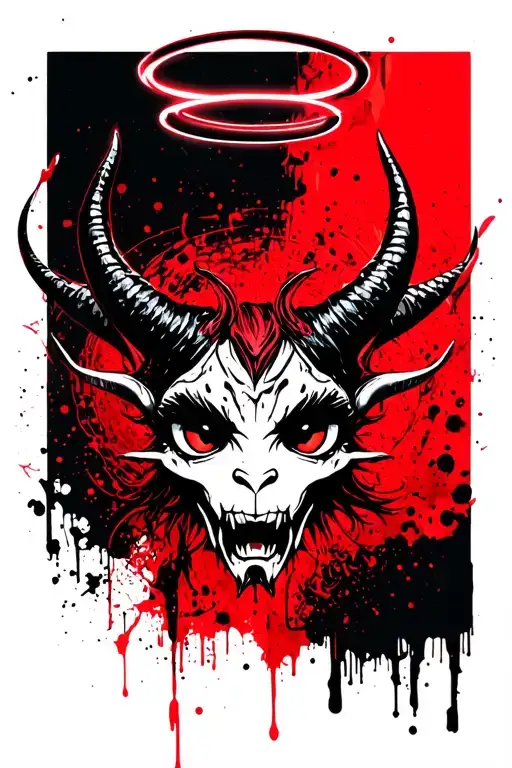 Horned Cute Demon With Angle Halo