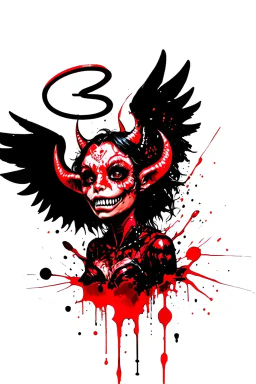 Cute Demon With Angel Halo