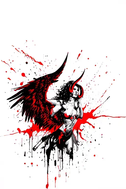 Fallen Angel With Horns
