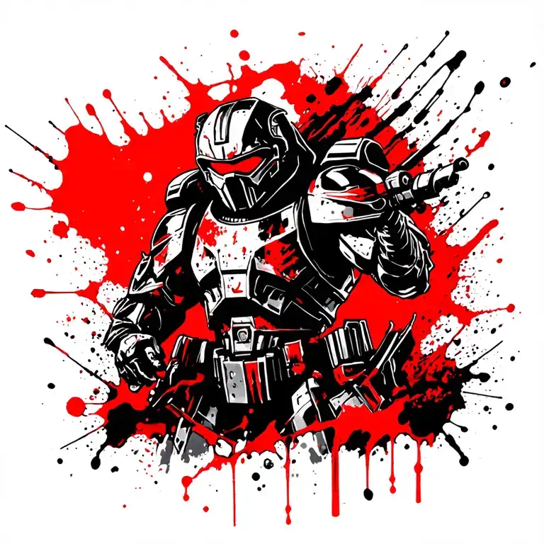 Warhammer 40K Character Surrounded Tattoo idea