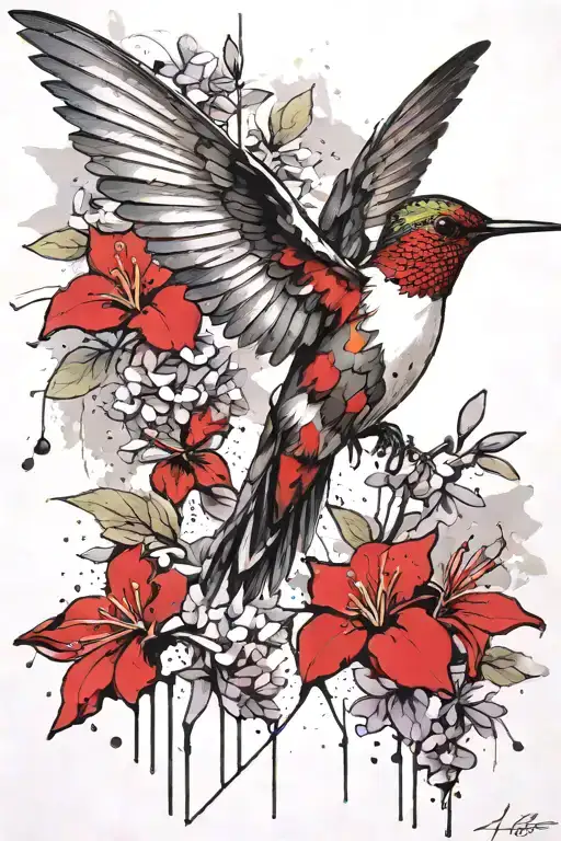 Hummingbird And Lilacs