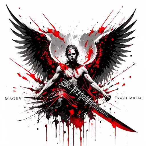 Angel Micheal Slaying With Name Magry Hidden