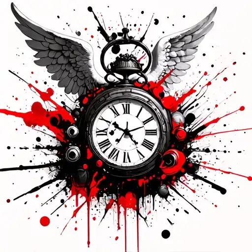 Cherub Angel Clock Surrounded Tattoo idea
