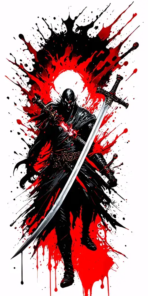 Fantasy Style Battle Scene Featuring Swords And Sorcery