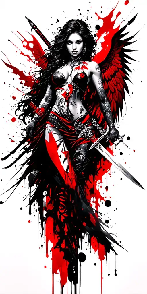 Fantasy Style Female Angel Featuring Swords And Sorcery